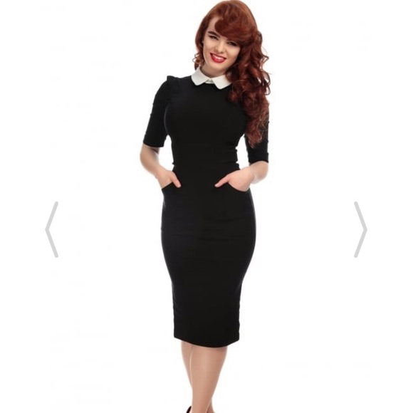 Modcloth Black and White Midi Dress - Picture 6 of 8